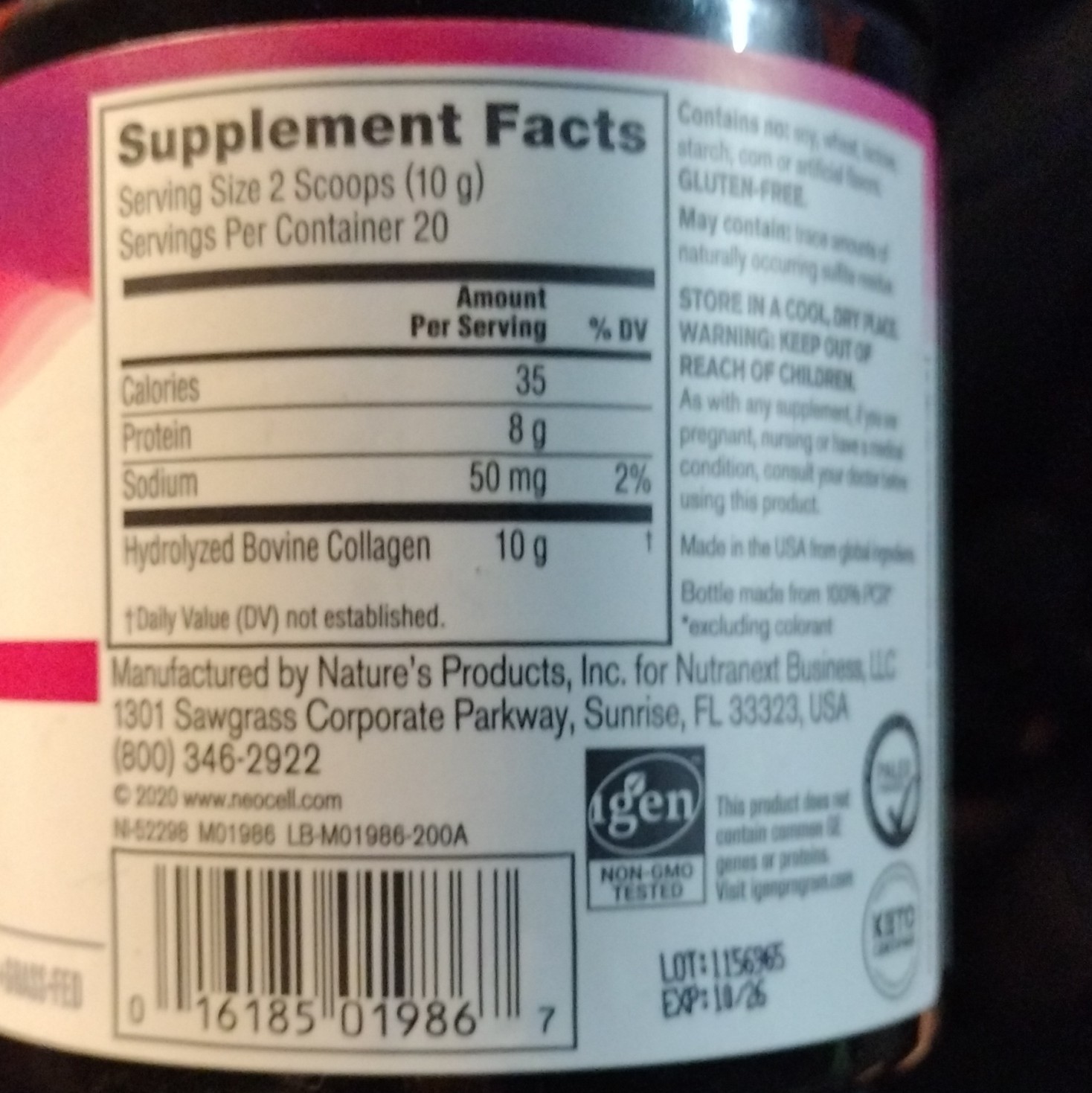 NeoCell Super Collagen Peptides Type 1 & 3 Unflavored 7 oz/200g Non-GMO