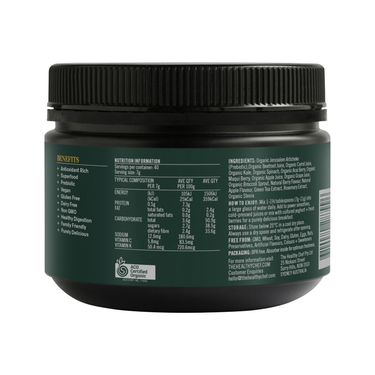 New The Healthy Chef Organic Superfood Wild Berry 280g