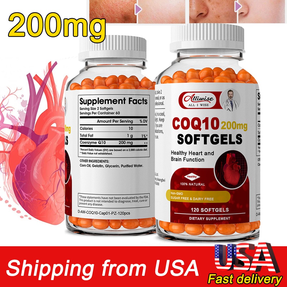 CoQ10 200mg, 240 Capsules, Vegetarian Capsules, Non-GMO (Coenzyme Q10)