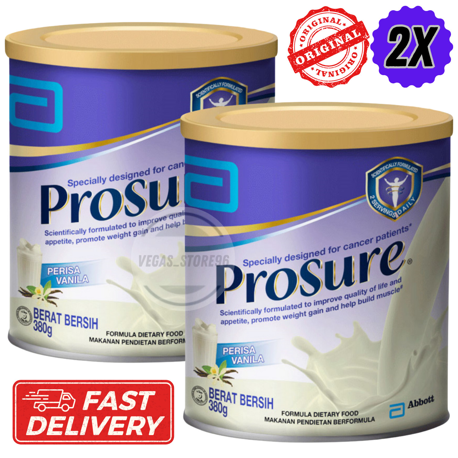 2X 380g Abbott Pro Sure Milk Improve Appetite High Protein Prebiotic EPA Vanilla