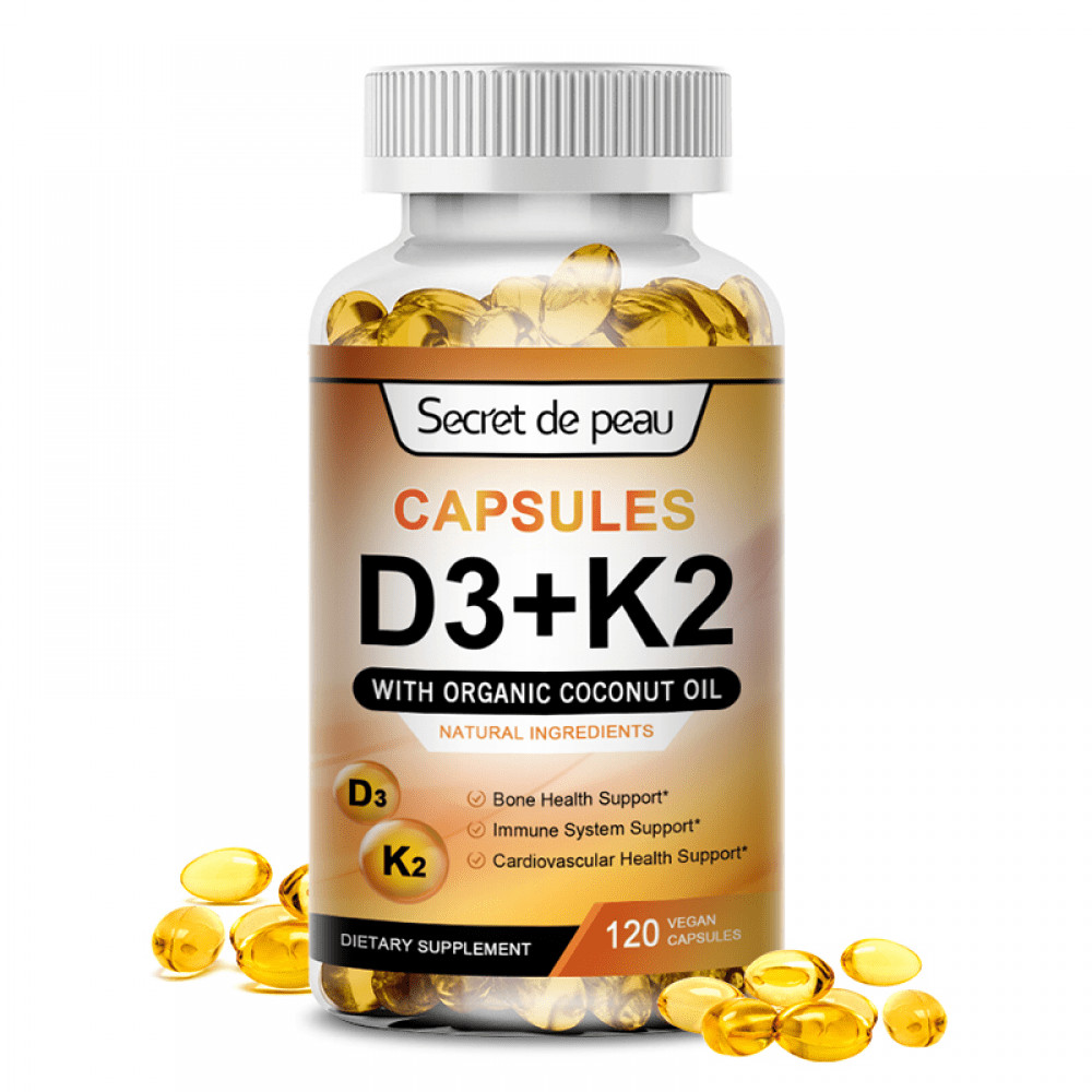 Vitamin D3 + K2 5000 IU Capsules – 120 ct, Immune & Bone Support