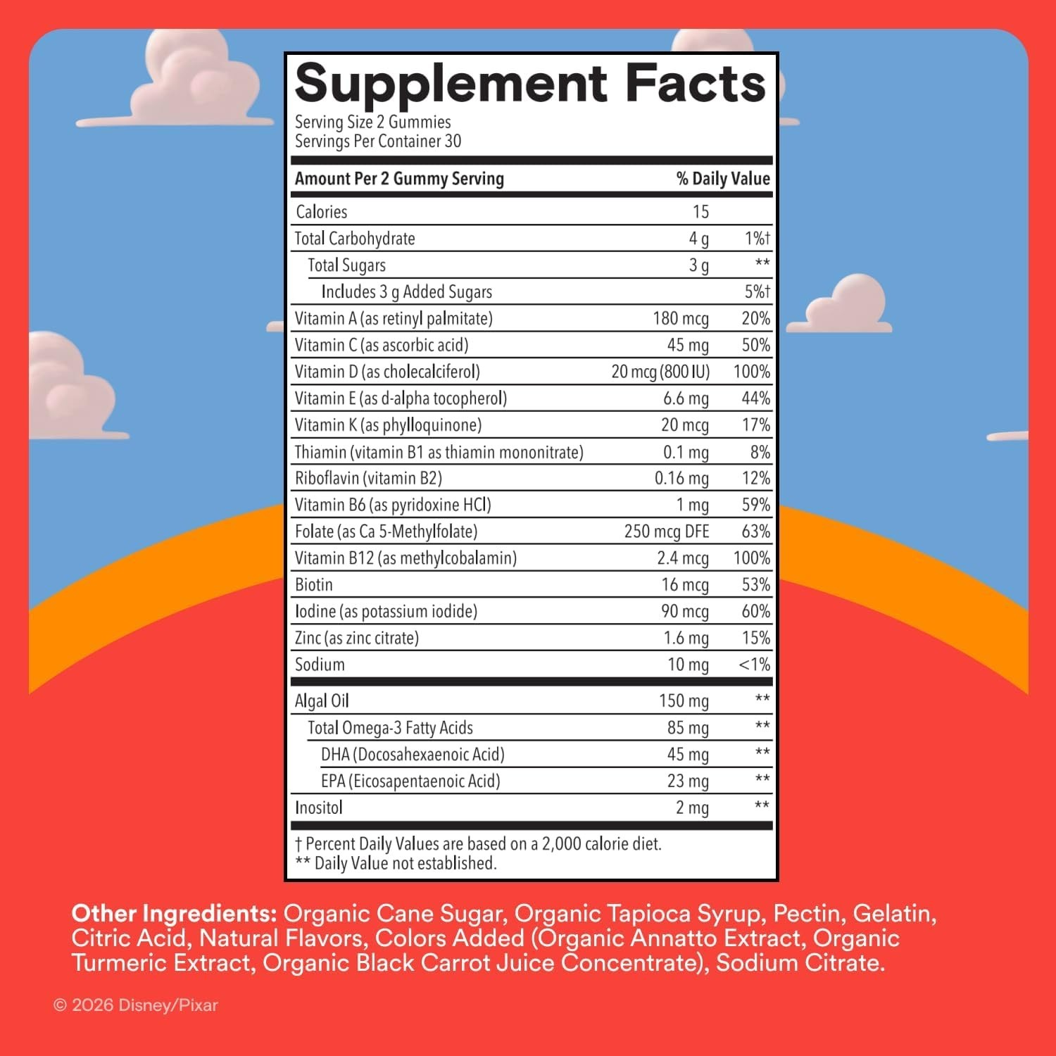SmartyPants Kids Multivitamin Gummies Toy Story 5 Omega3 DHA EPA Vit D C E B12