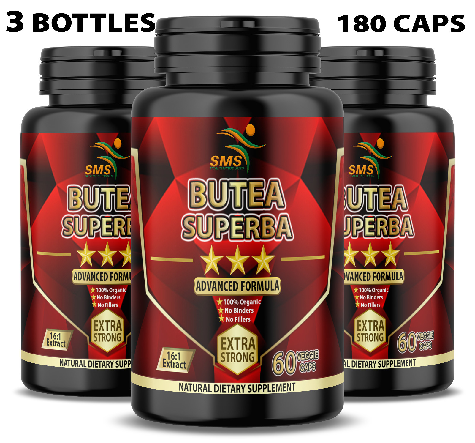180 Organic Butea Superba Red Kwao Krua 1000mg DAILY Caps Men’s Health
