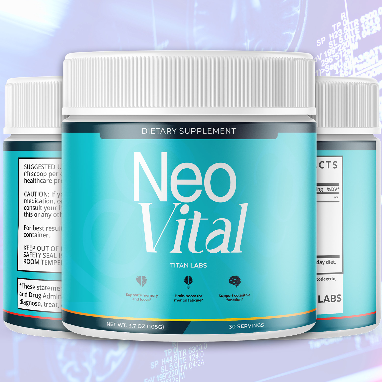(1 Pack) Neo Vital Powder All Natural Brain Support Formula NeoVital 30 Servings
