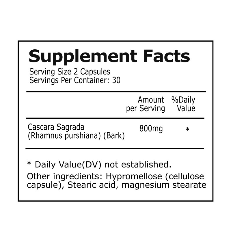 Cascara Sagrada, Colon Care, Support for Regular Bowel Movements