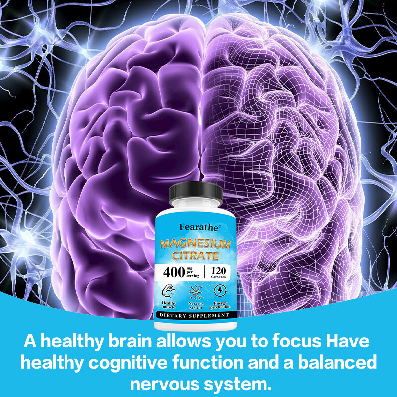 Magnesium Citrate 400mg Capsules Vegetarian/Gluten Free/Non-GMO