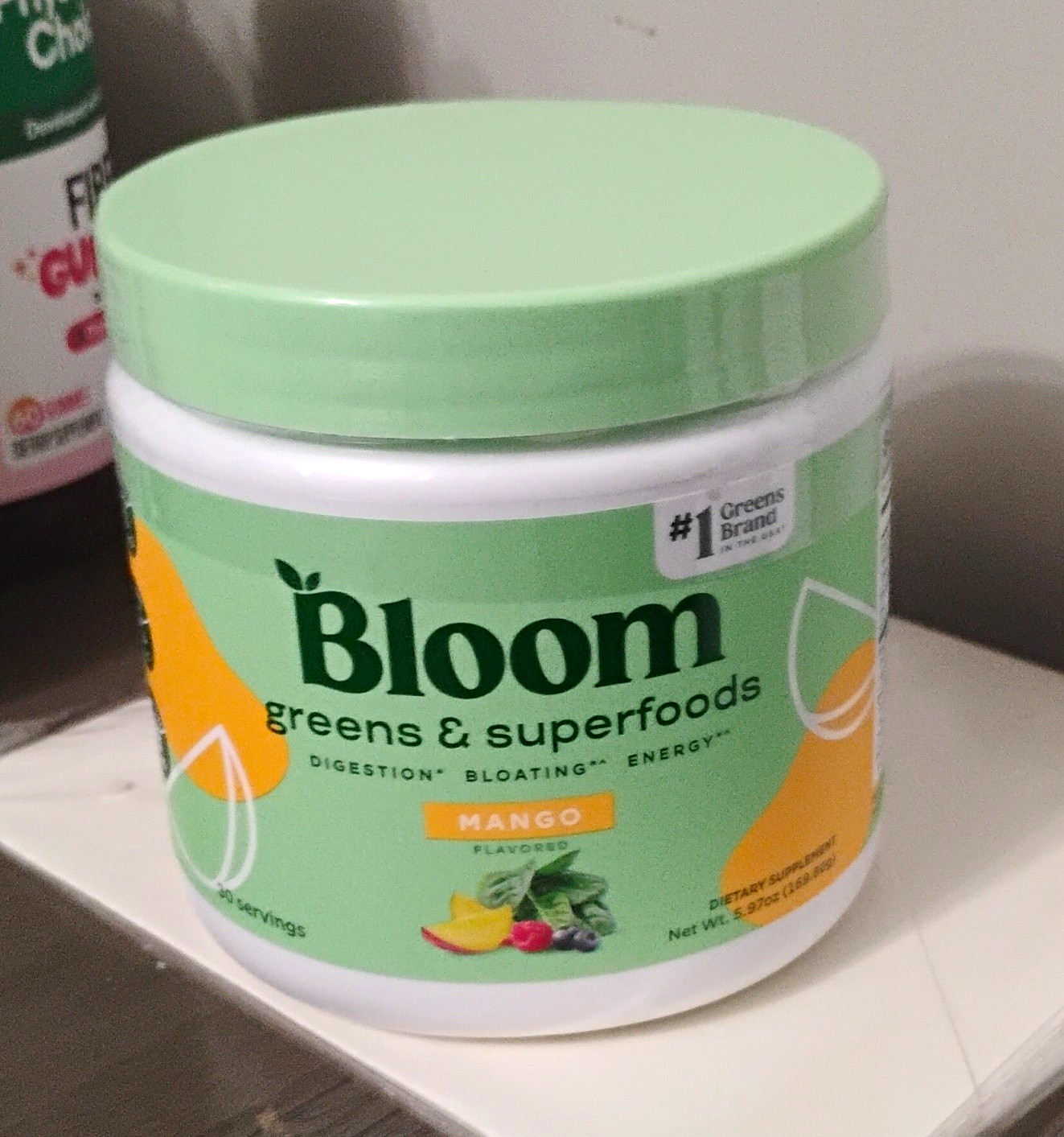 Bloom Greens & Superfoods Powder Digestive Energy Support Mango 5.97 oz