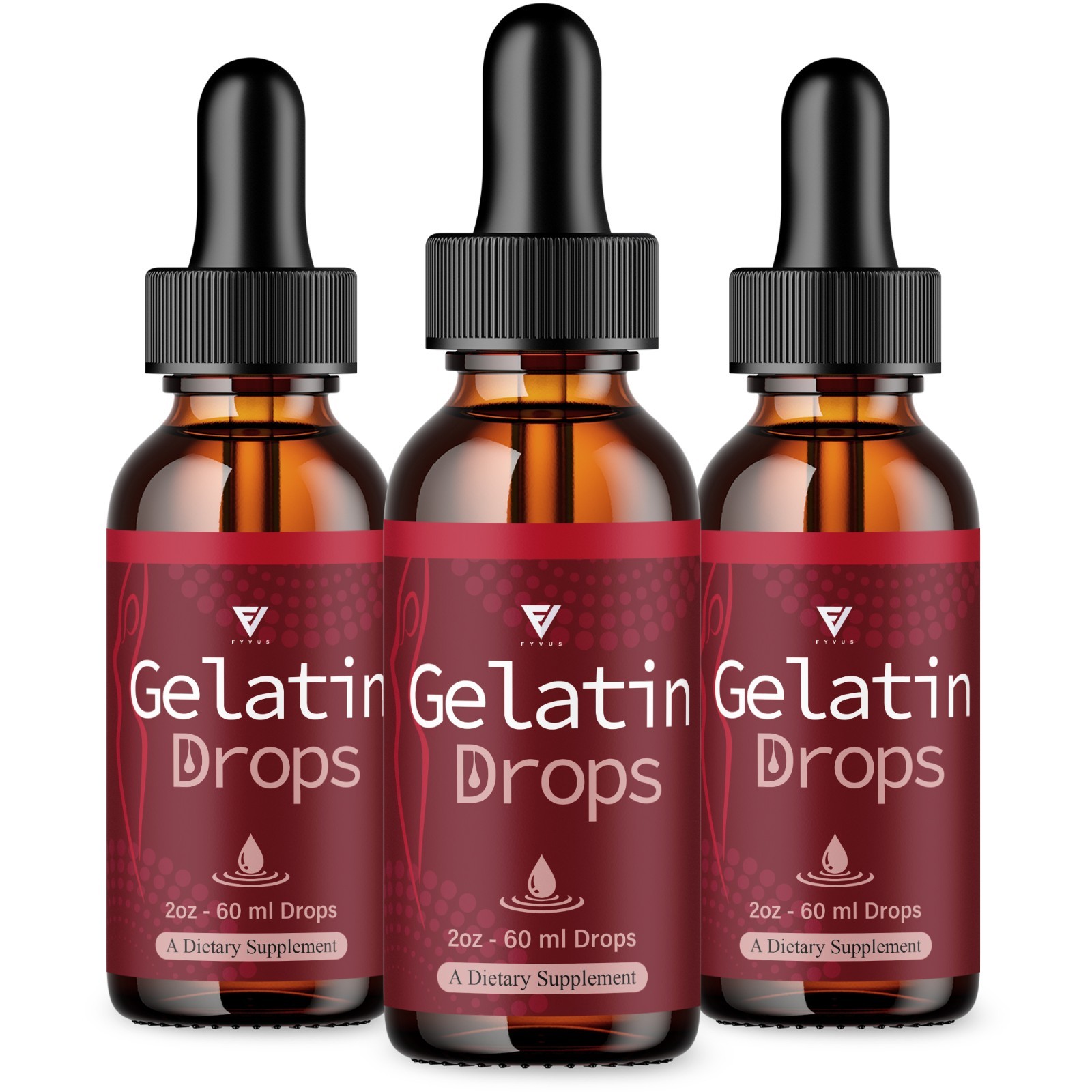 (3 Pack) Gelatin Weight Support Drops, GelatinDrops Metabolism Boost (6oz)