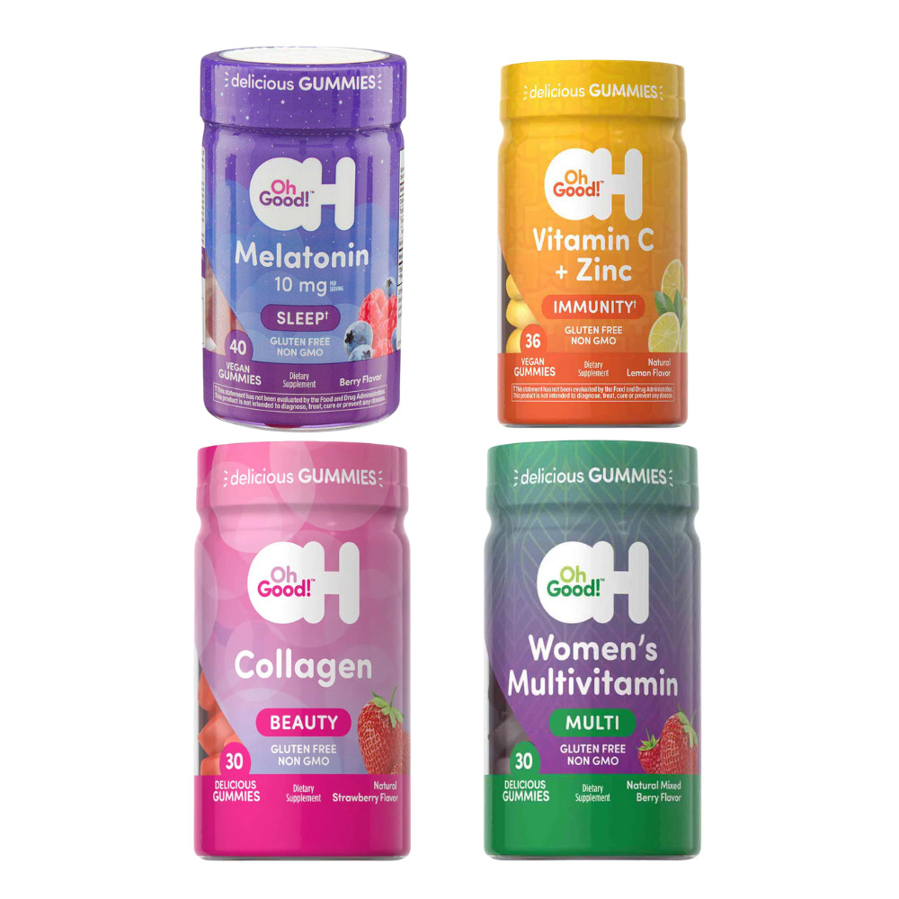 4 PACK Oh Good! Vitamin C Collagen Women’s Multivitamin Melatonin Gummies 07/26+