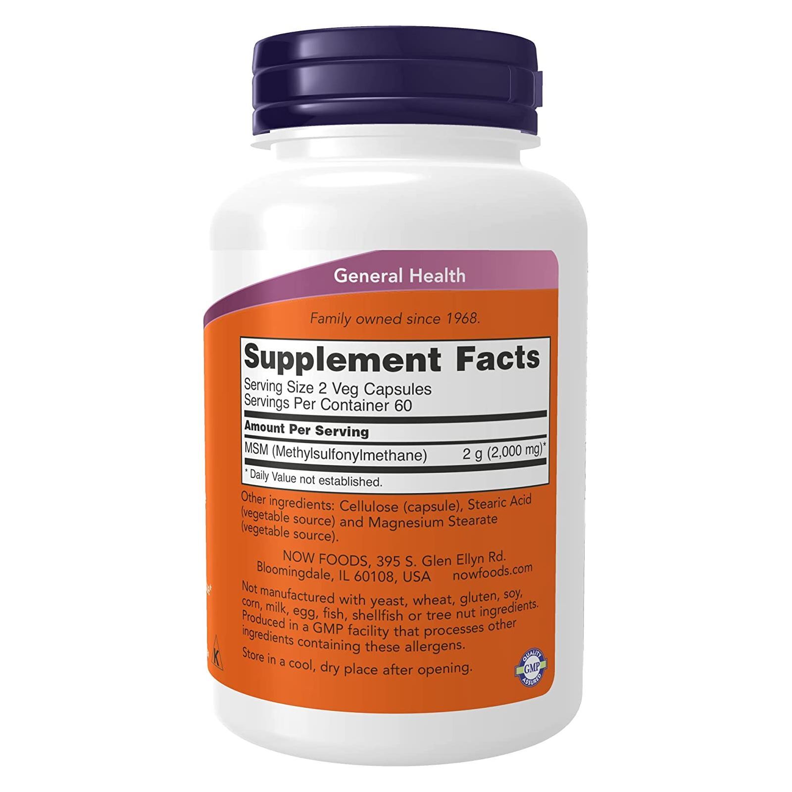 NOW FOODS MSM 1000 mg 120 Veg Capsules