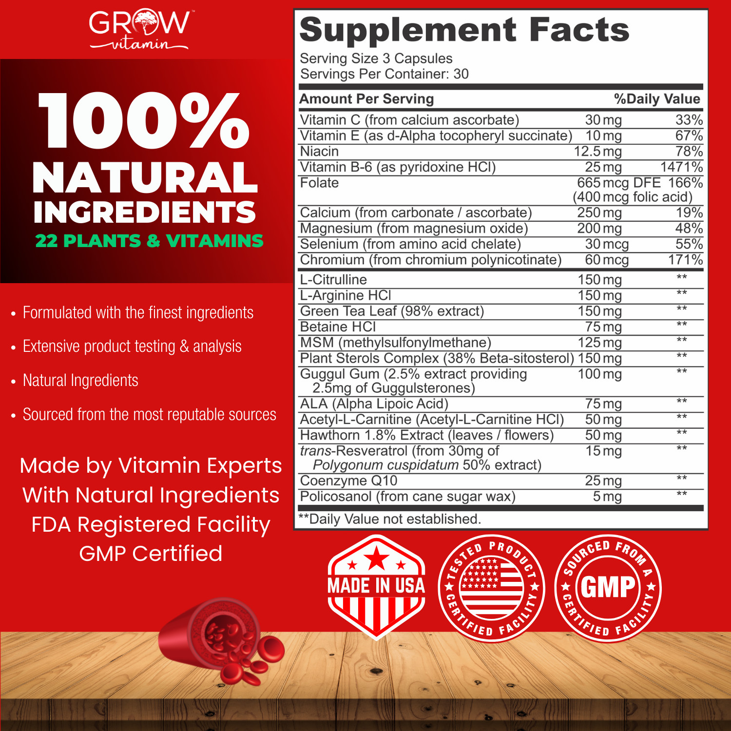 Heart Health Plus Supplement | Advanced 10 in 1 Formula | Cholesterol Health, 90
