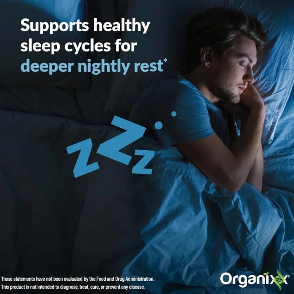 Organixx Clean Sleep 3D Melatonin Free Supplement L Theanine GABA Peptides 30ct