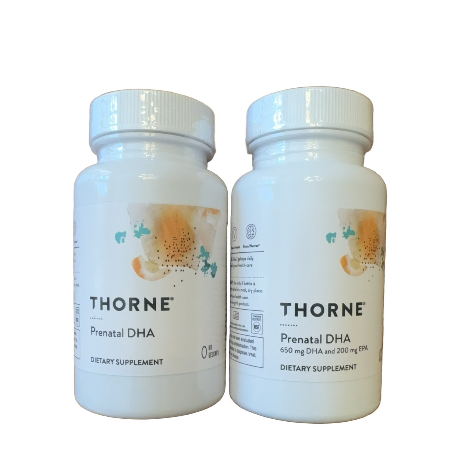 2 Pack: Thorne Prenatal DHA Gelcaps Dietary Supplement Factory Sealed