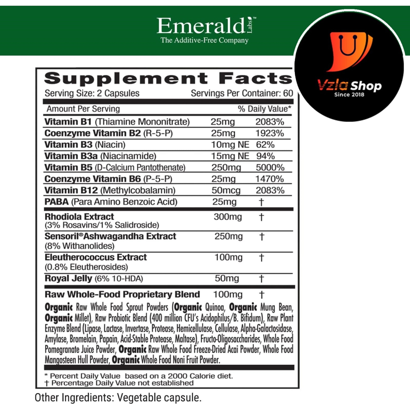 EMERALD LABS Adrenal Health – Stress Relief, Energy Support & Restorative Sleep