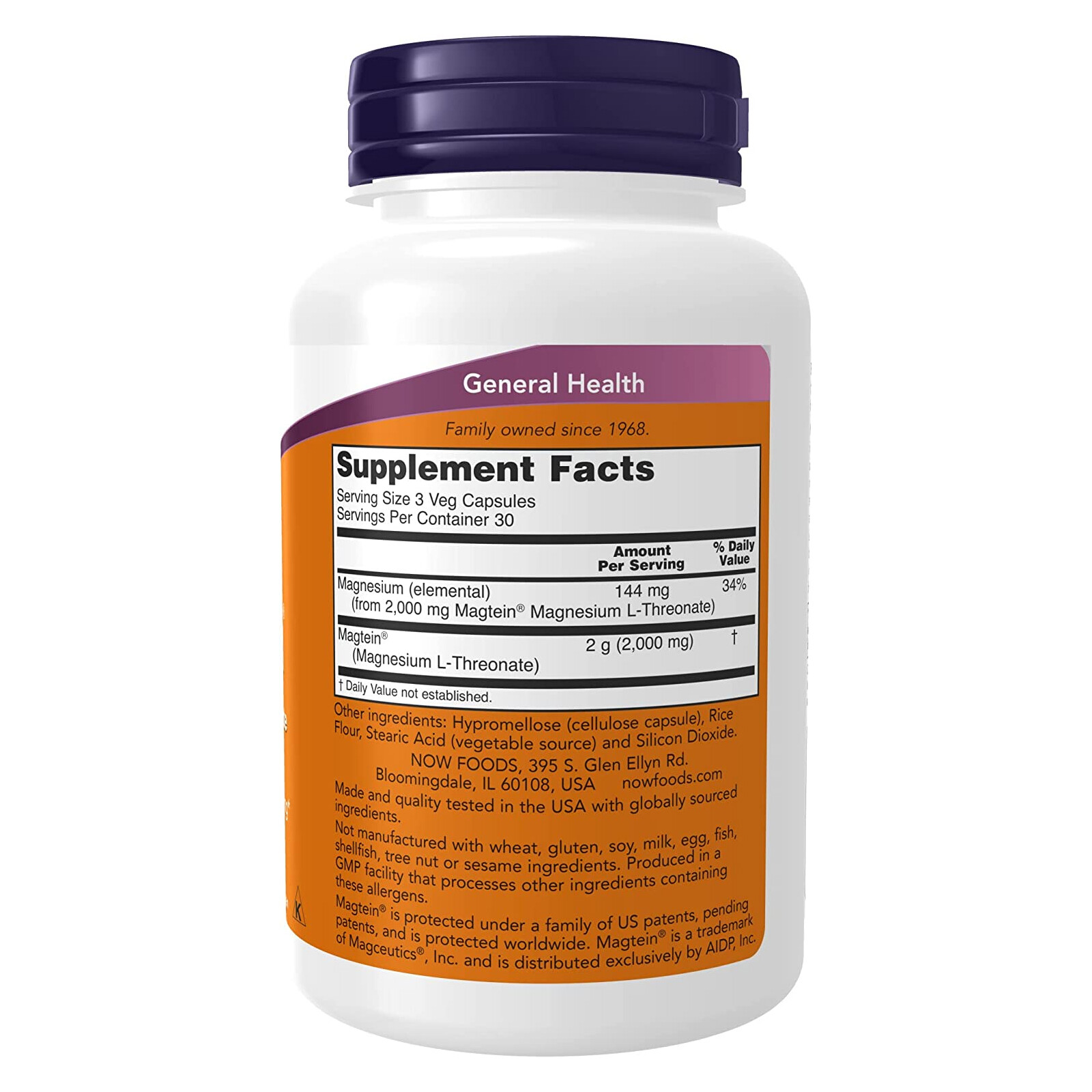 NOW FOODS Magtein- 90 Veg Capsules
