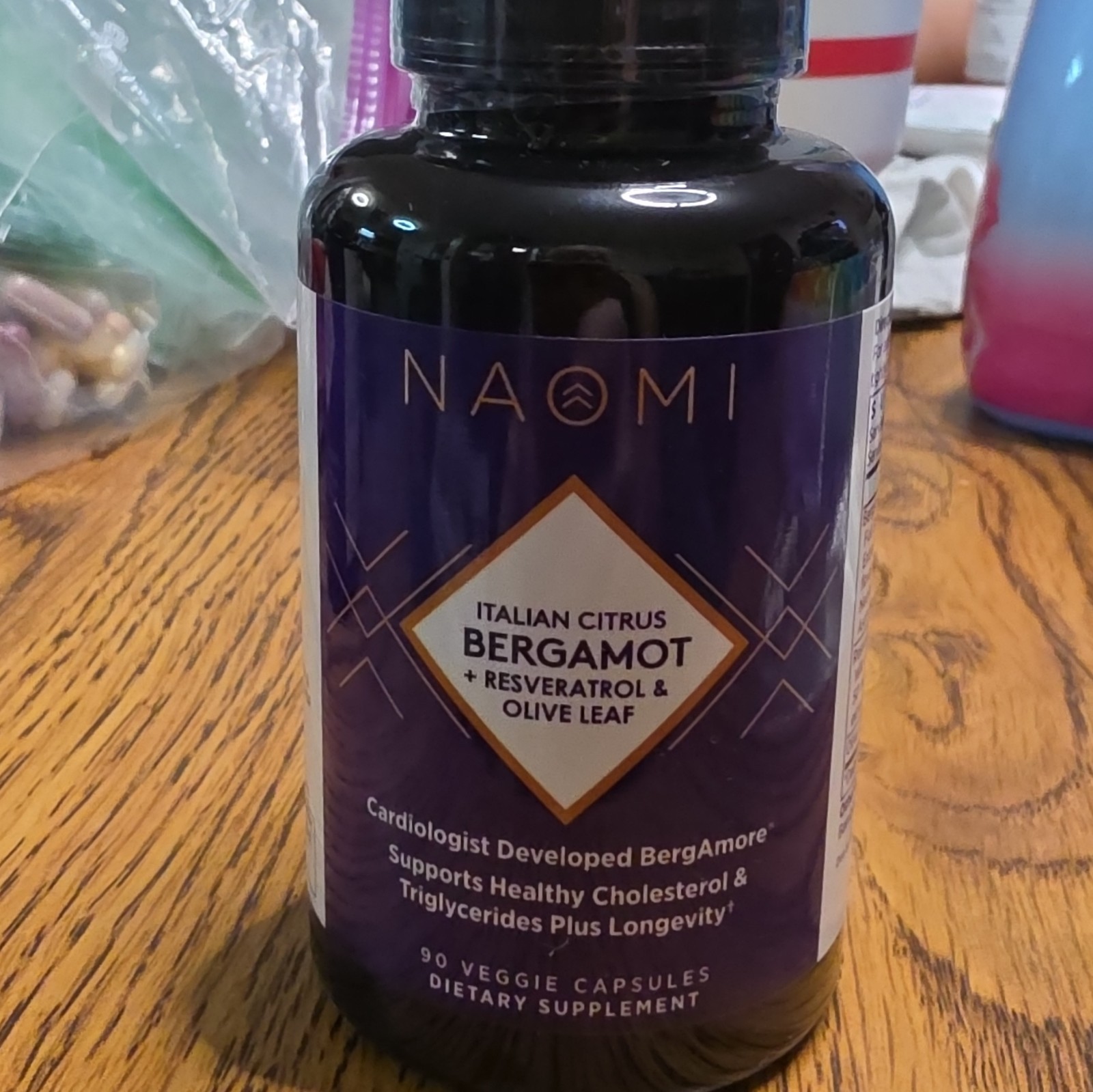 NAOMI Italian Citrus Bergamot 500mg w/ Resveratrol – 90 Capsules Each Bottle