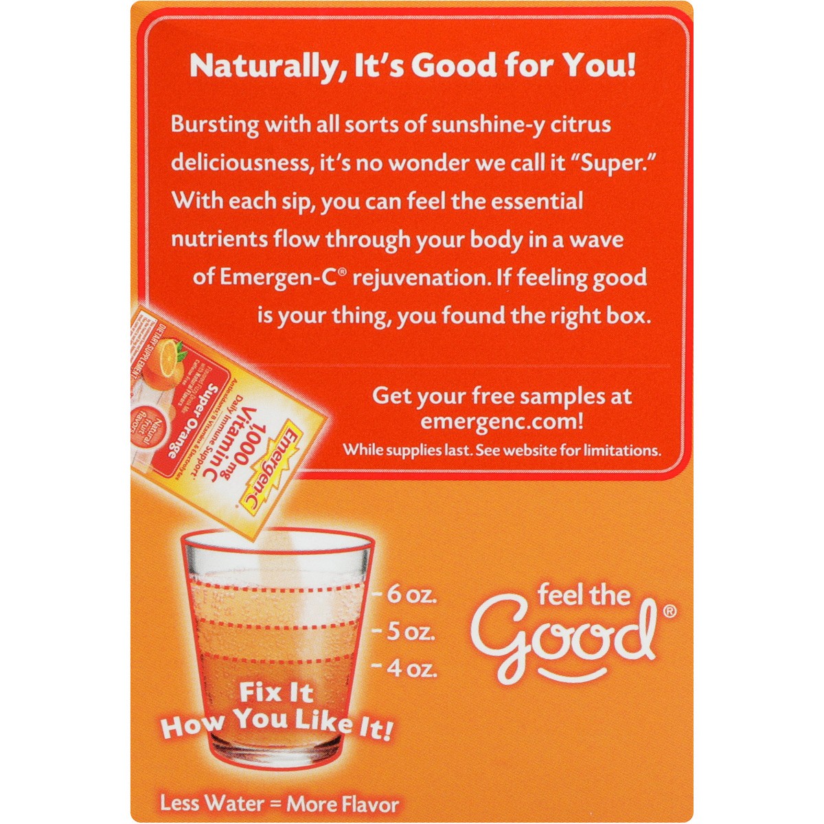 Emergen-C Dietary Supplement Vitamin C 30 Count Super Orange Ct 3 Pack