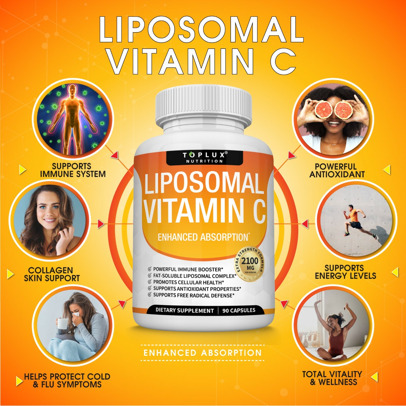 Vitamin C Liposomal 2100MG Capsules – High Absorption Vitamin C Pills Supplement