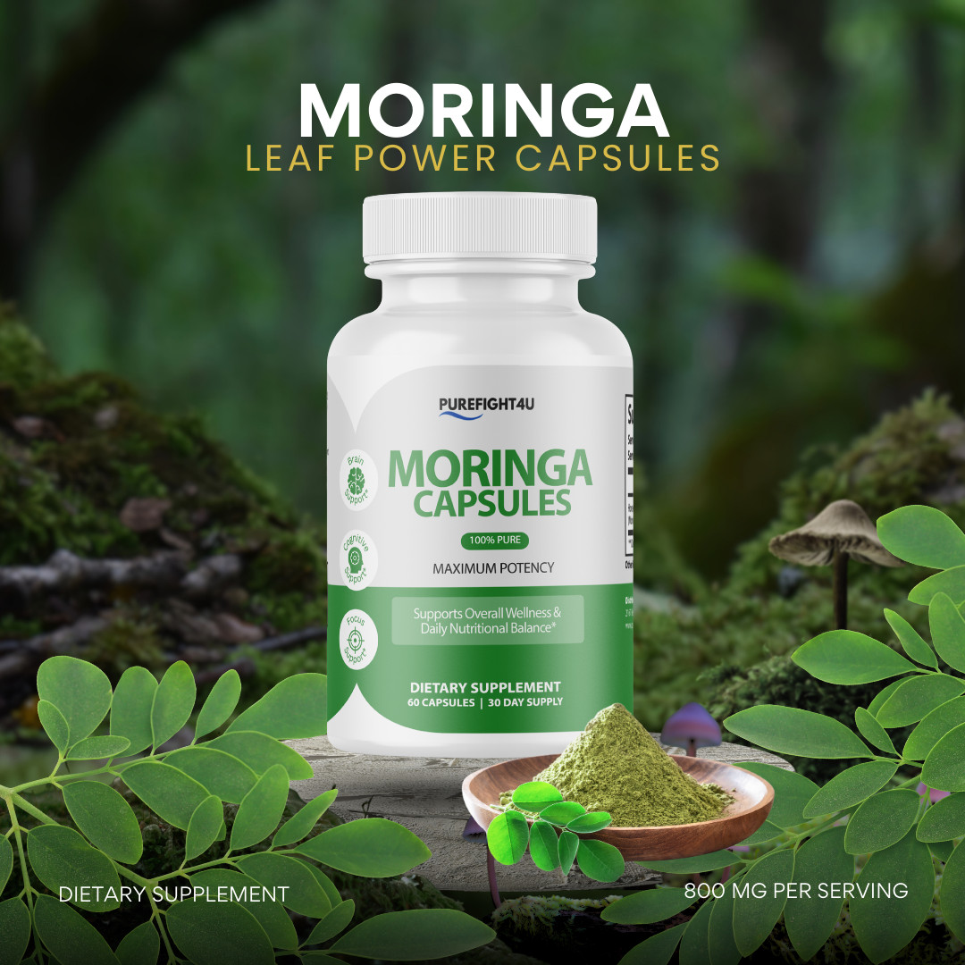 Moringa Capsules 100% Pure, Supports Overall Wellness – Supplement | 8 Bottles