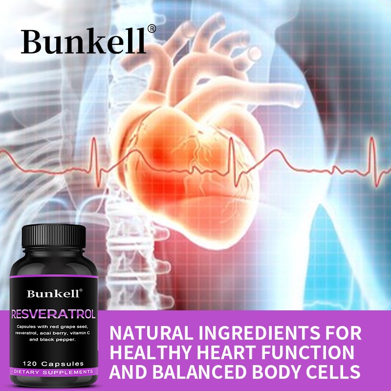 Resveratrol Complex-With Red Grape Seed, Protection for Heart & Skin 30~120Caps
