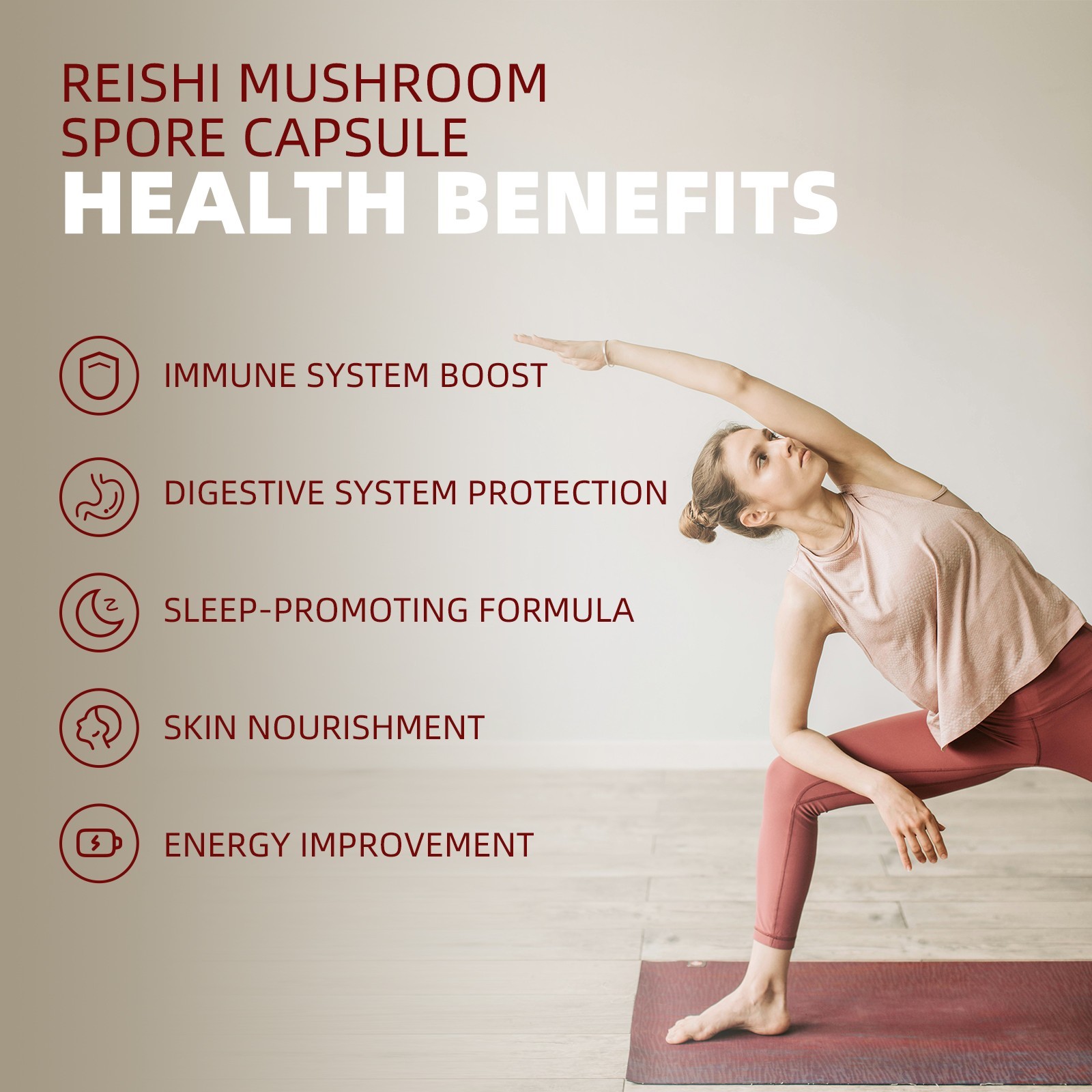 GANOHERB Organic Ganoderma Lucidum Reishi Mushroom Lingzhi Spore Capsules