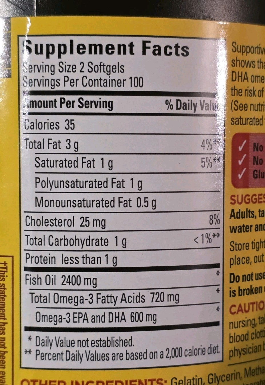 Fish Oil Nature Made Burp-Less 1200 mg 200 Liquid Softgels Gluten-Free 10/2028