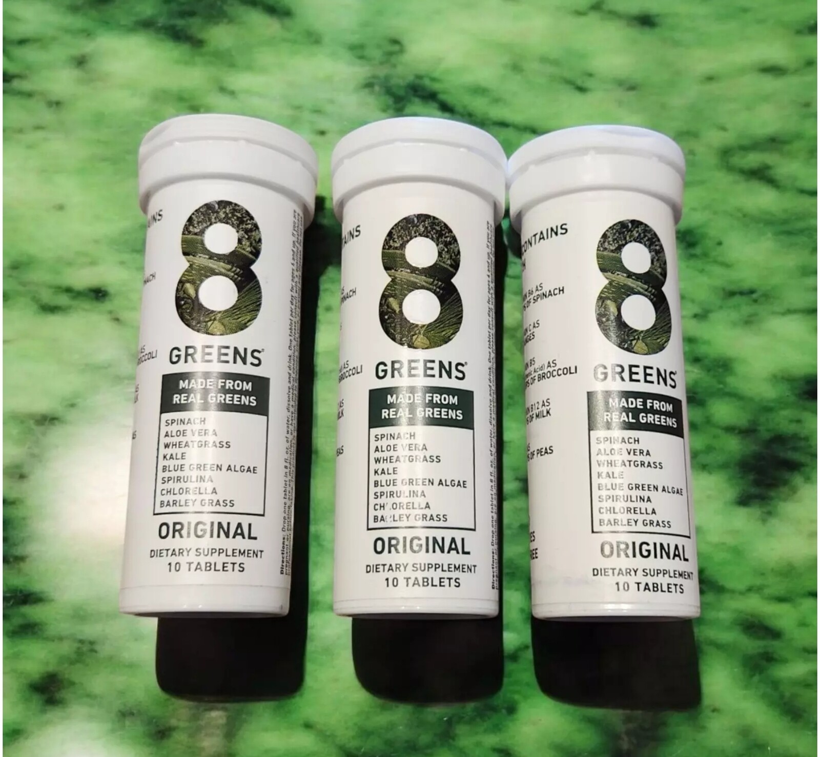 8 Greens Original 10 Tabs, Set of 3, Exp 11/26