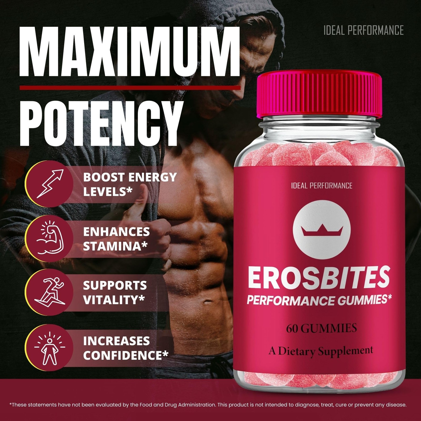 Eros Bites General Wellness Supplement – 300 Gummies (5 Pack)