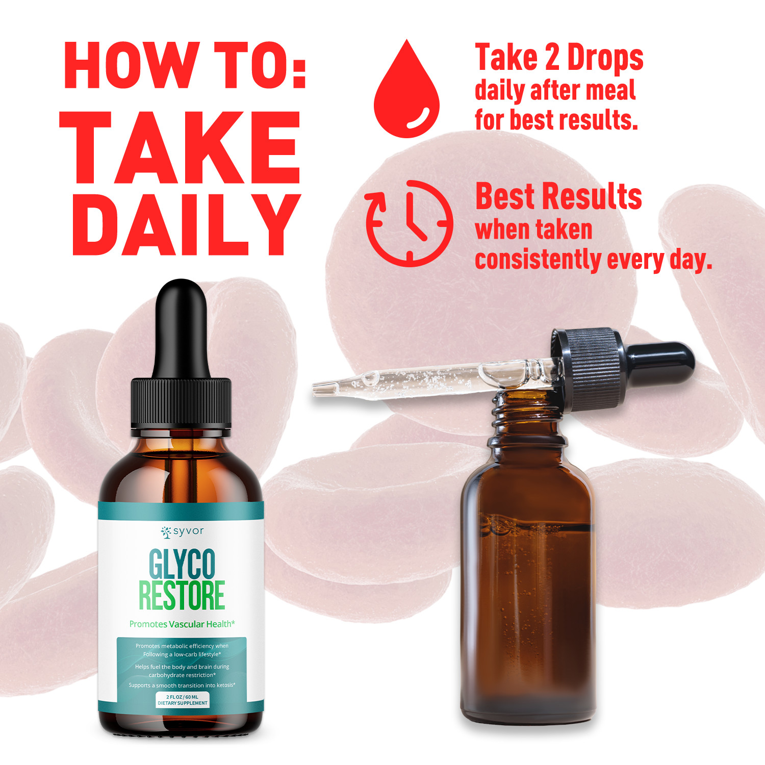(1 Pack) Glyco Restore Blood Support Drops GlycoRestore Supplement 30 Servings