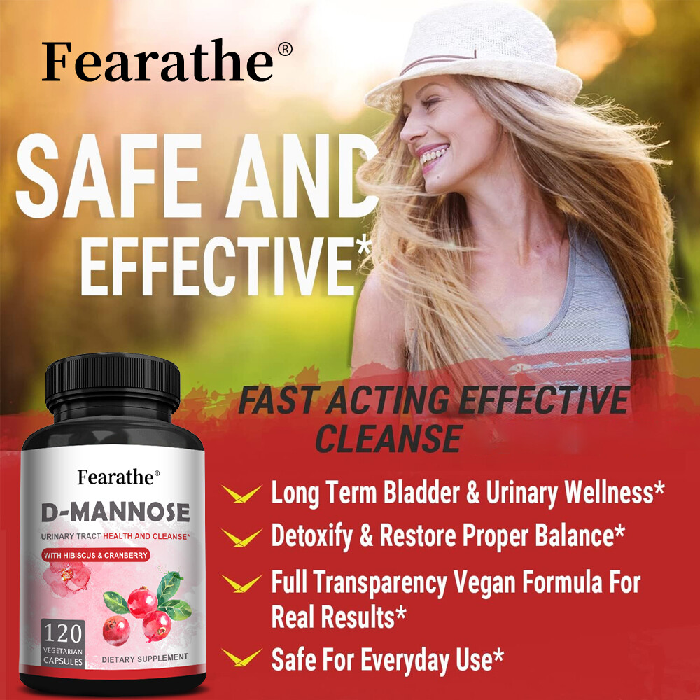 D-Mannose Capsules Veggie Caps 1000mg 100% Pure UTI Relief Urinary Tract
