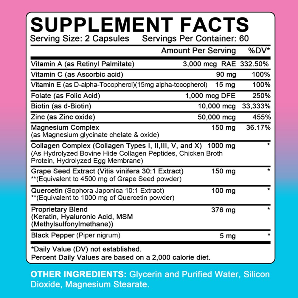 Collagen Supplements Improve Skin Nail Hair Joint Health Vitamins 120 Softgels