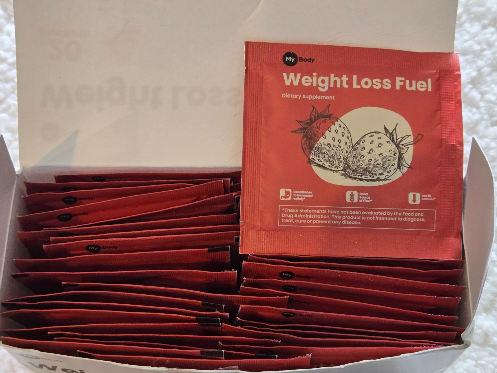 New 37 Packets Weight Loss Fuel Low In Calories & Carbs Strawberry