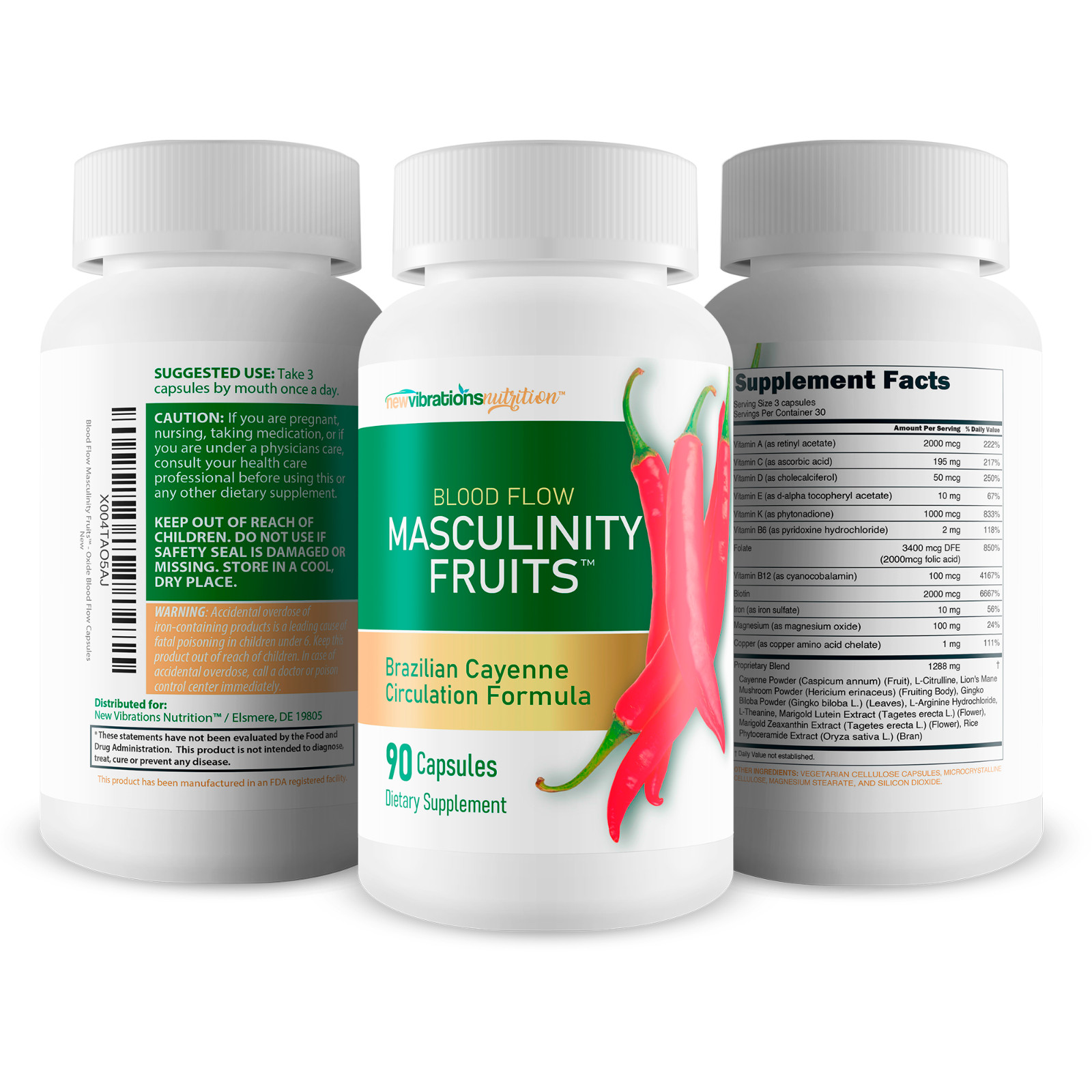 Masculinity Fruits for Bloodflow – Mens Brazilian Blood Circulation Supplement