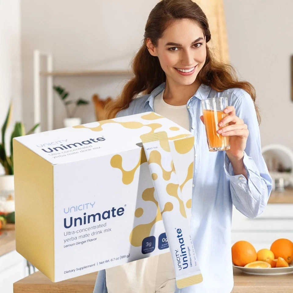 Unicity Unimate Yerba Mate Supplement LEMON Ginger ~ Exp 2027