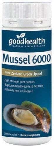 Good Health High Strength 6000 New Zealand Green Lipped Mussel 100 Capsules