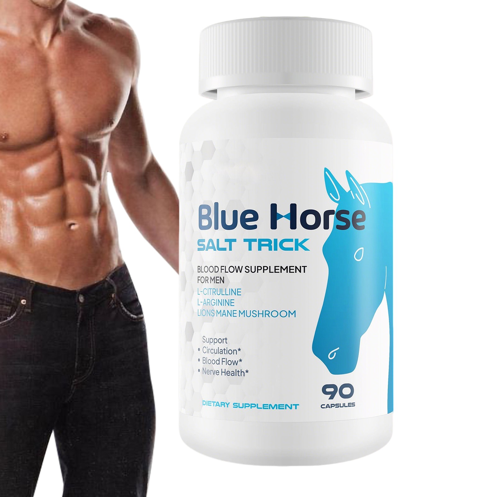 1pc Blue Horse Salt Trick Our Best Blood Flow Supplement for Men New