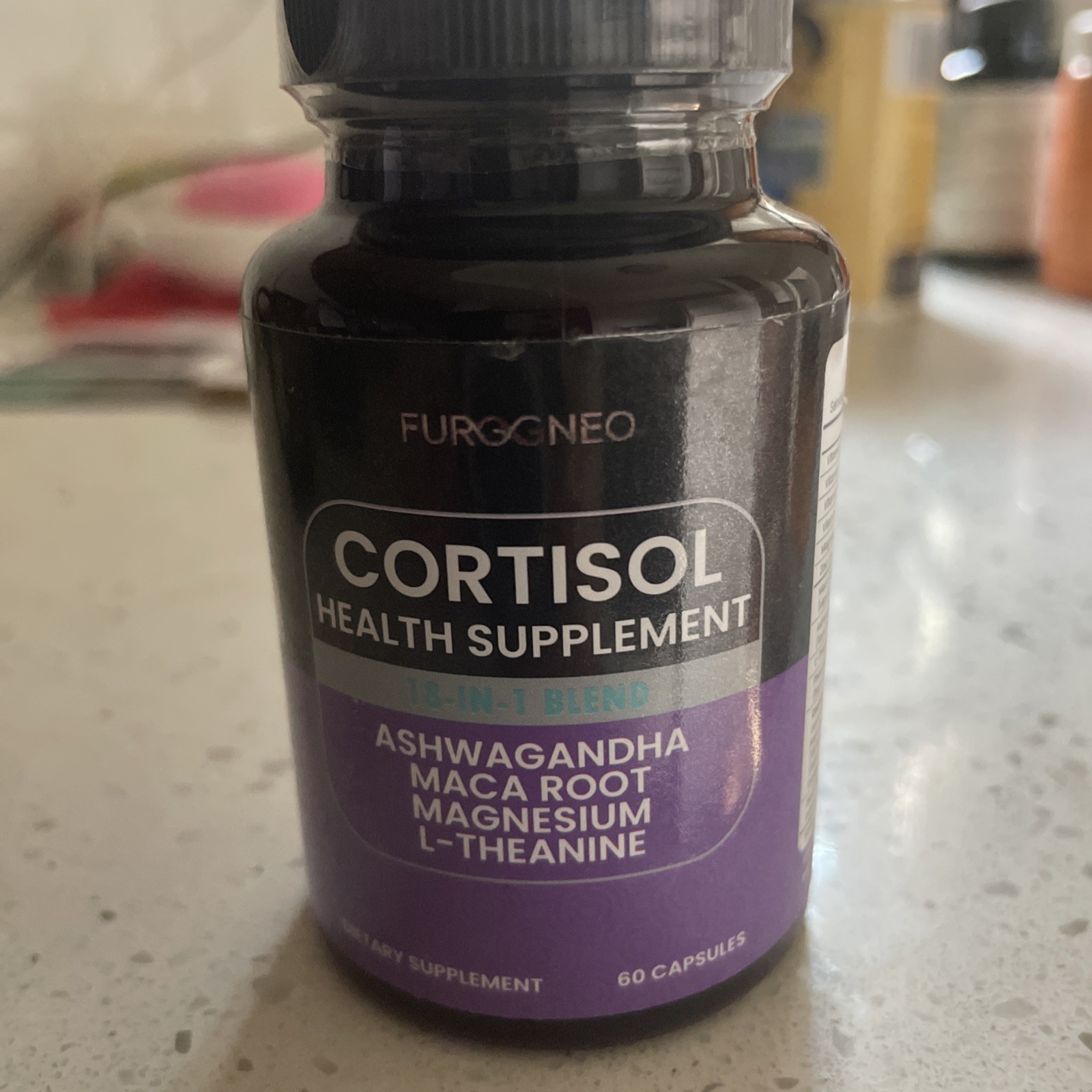 FURGGNEO Cortisol Supplement 18-in-1 Stress Mood Sleep Support 60 Vegan Caps