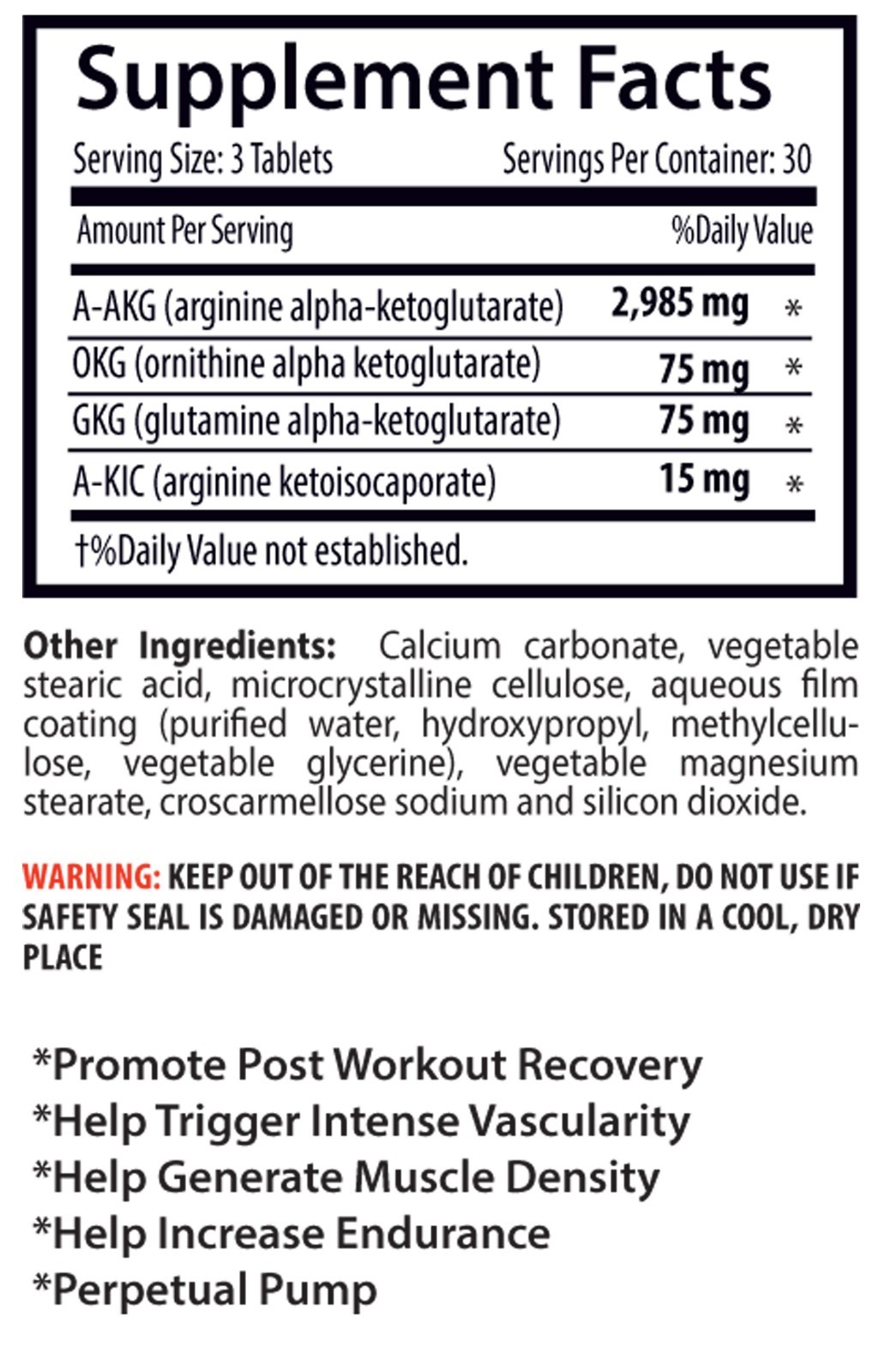 Glutamine Tablets – Nitric Oxide Muscle Power 3150mg – Blood Flow To Muscle 3B