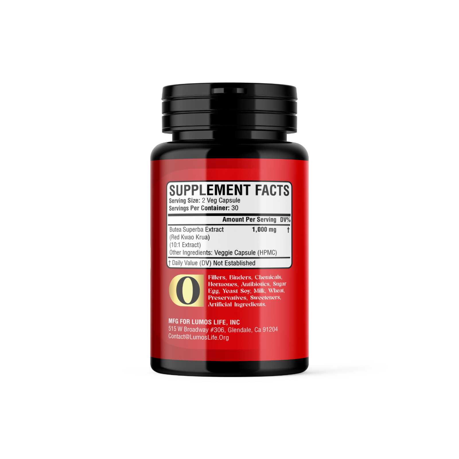 Butea Superba Pills Red Kwao Krua 1000mg DAILY Caps Mens Health ORGANIC