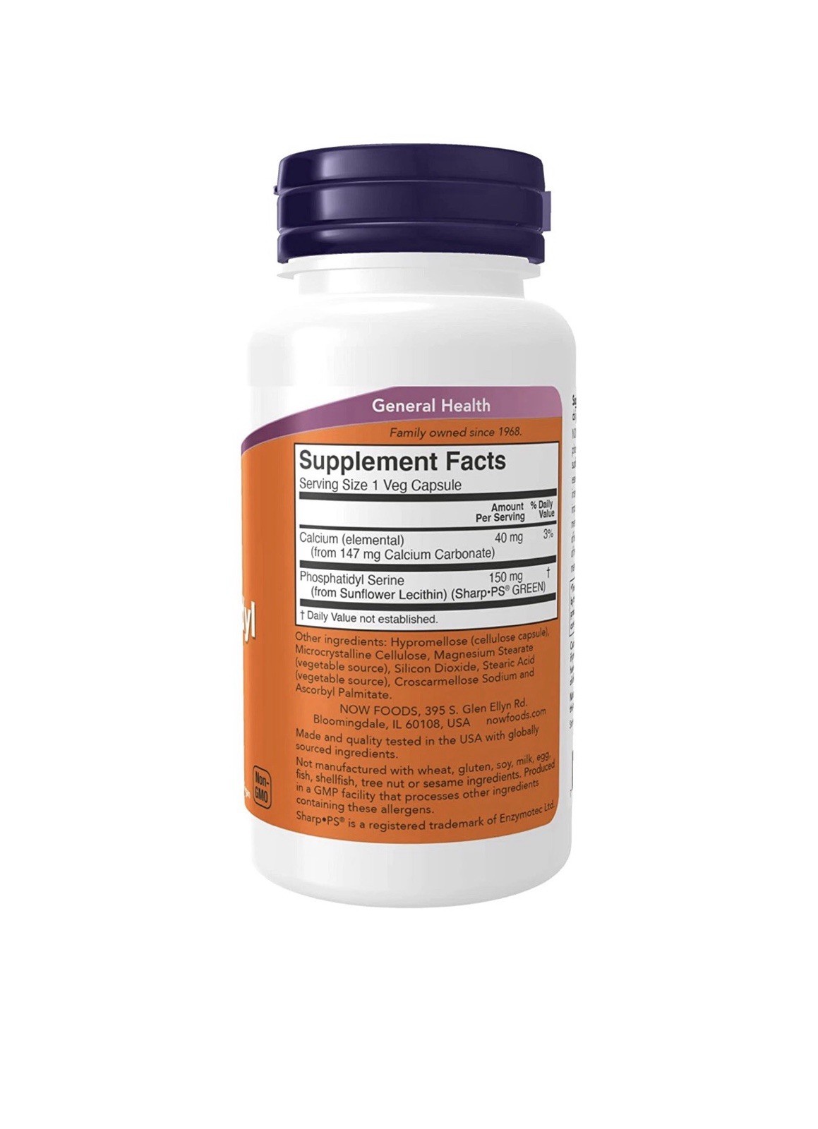 NOW FOODS Phosphatidyl Serine Soy-Free 150 mg 60 Veg Capsules Exp. 05/27