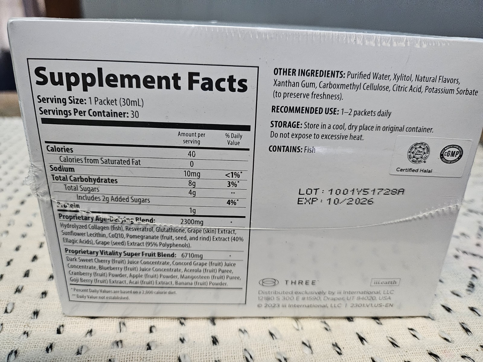 THREE Purifi Detox 30 Capsules + Éternel + Vitalité Supplement Set Non-GMO