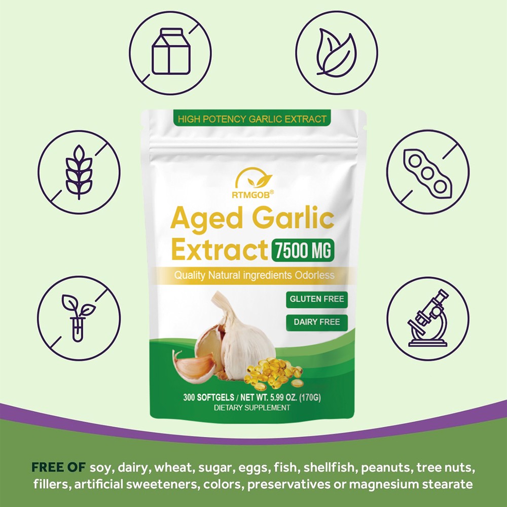 Aged Garlic Extract Softgels Odorless Garlic Supplement for Daily Immune Support