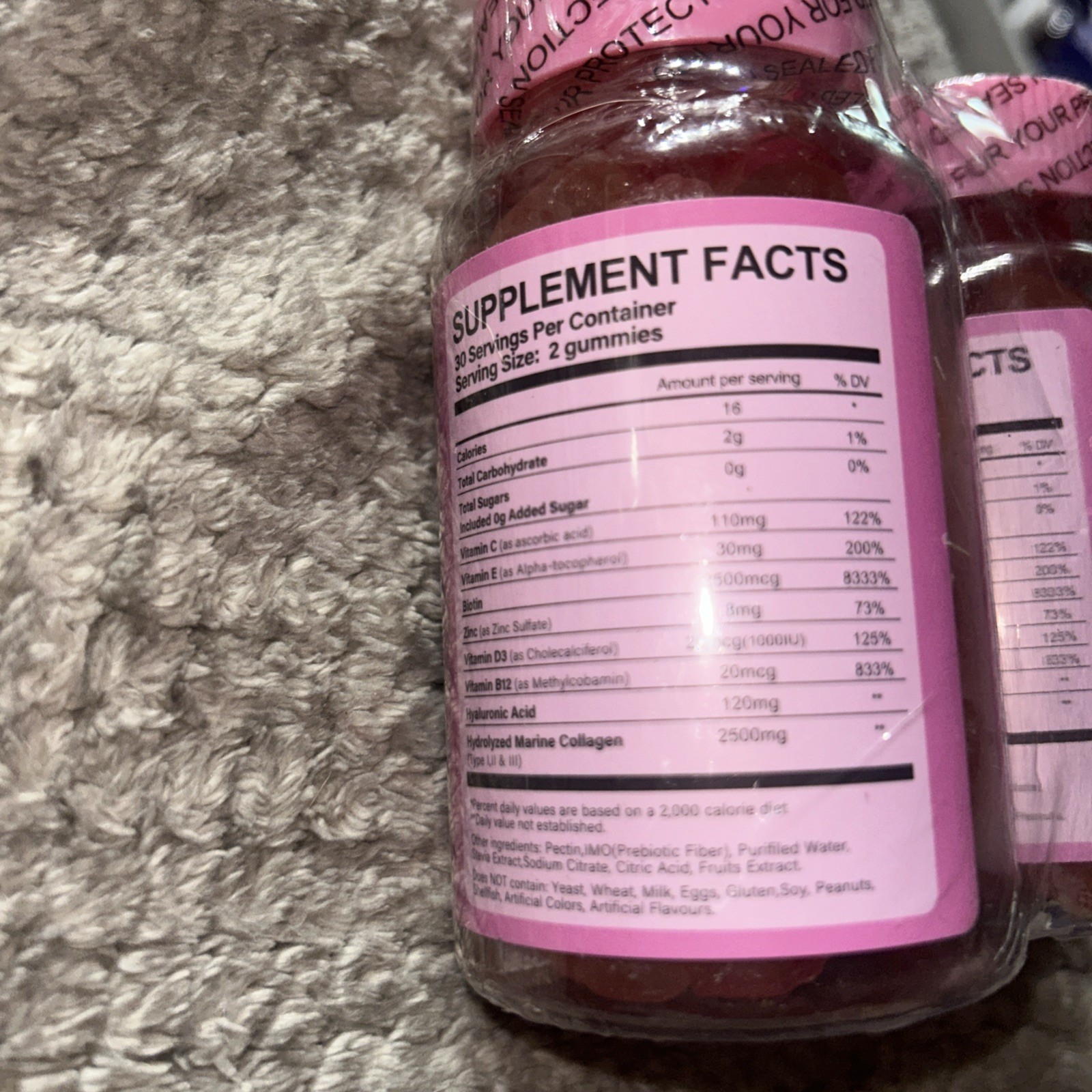 2x VIDABOTAN Collagen Gummies 2500mg with Biotin 120ct Exp 6/2027