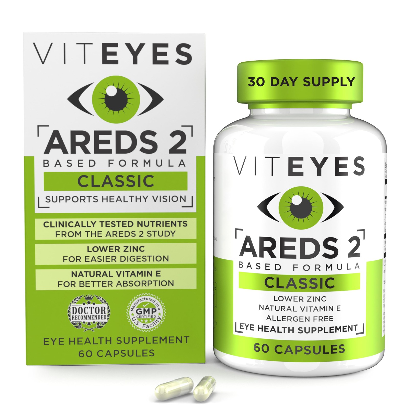 Viteyes AREDS 2 Eye Vitamins, Classic 60 Count (Pack of 1), Capsule