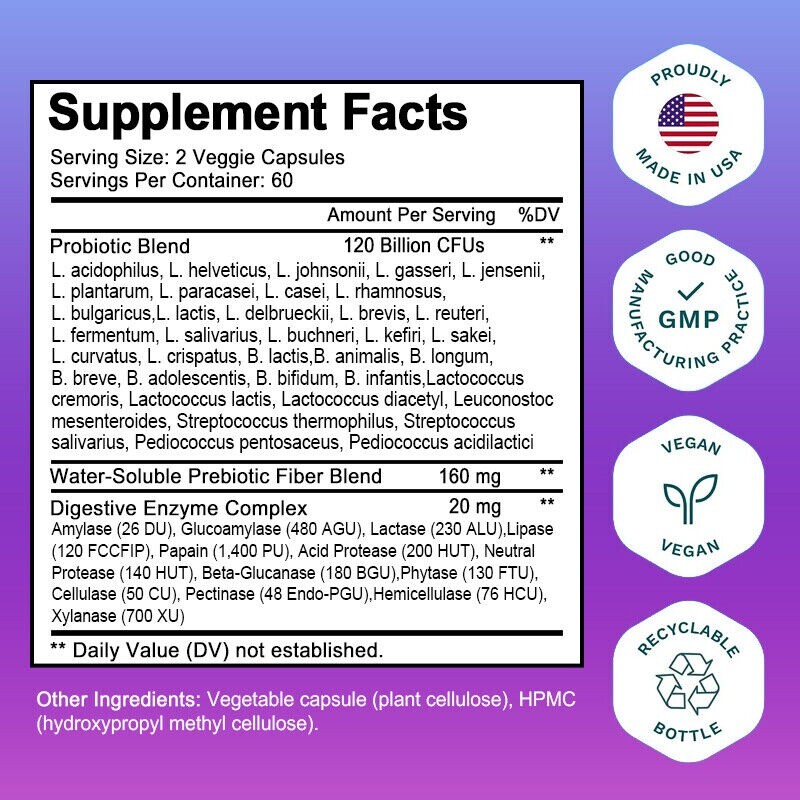 Intestinal Health Guardian Balance the Flora 120 billion Probiotics + Prebiotics