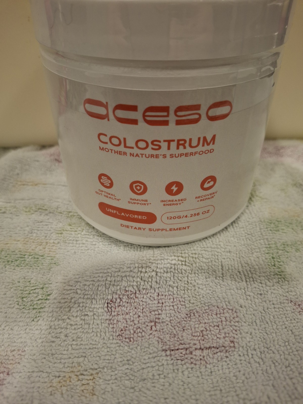 Aceso Bovine Colostrum Powder Immune Support Unflavored 120g rBST-Free