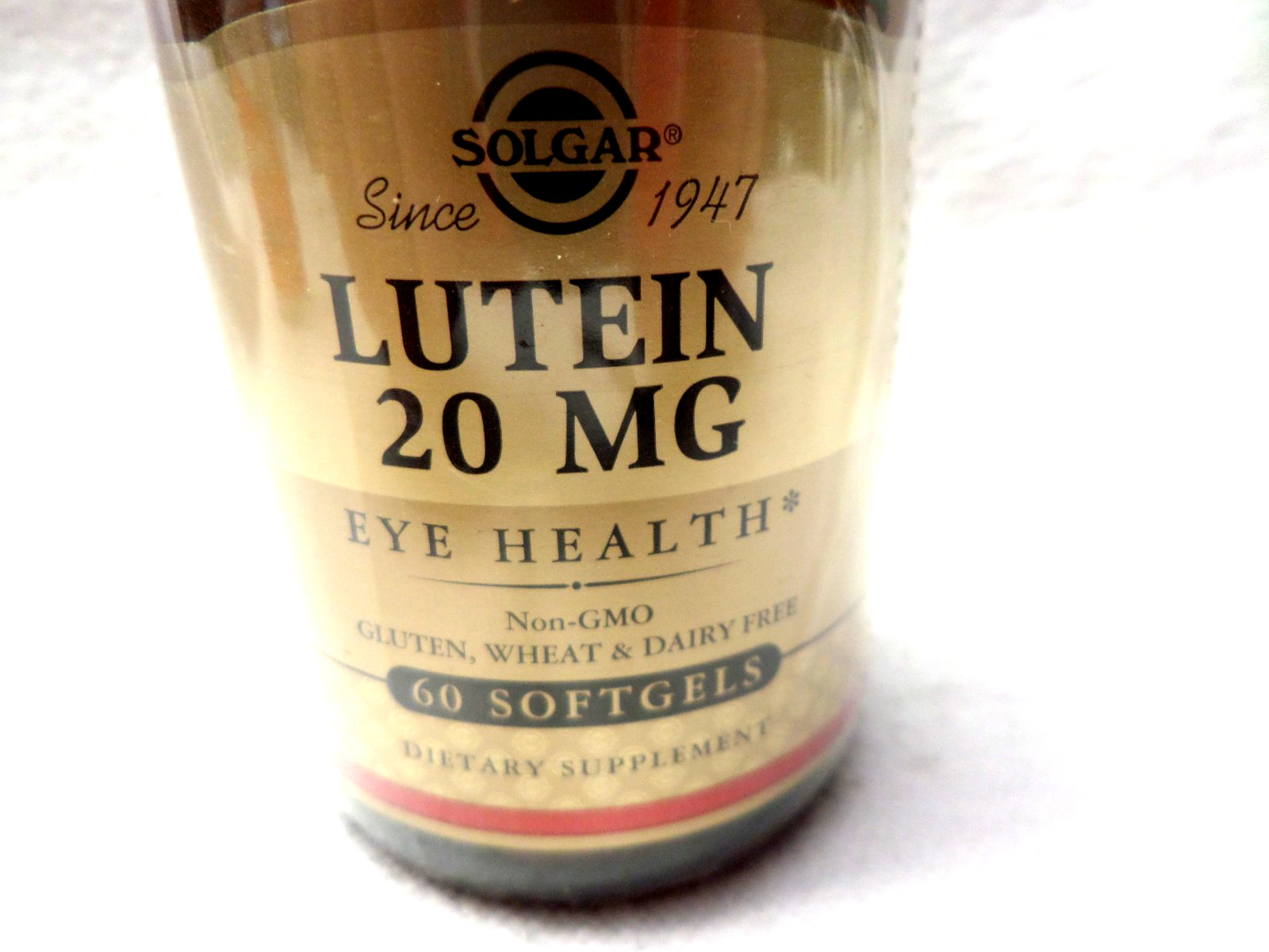 Solgar: Lutein 20mg for Gluten-free, 60 Softgels- New/Sealed Exp:8/27