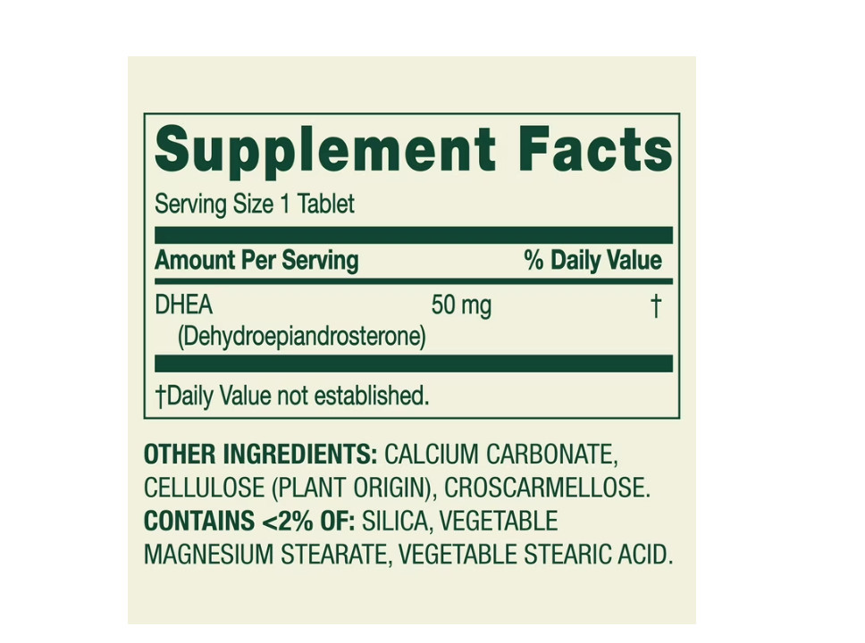 2 PACK Spring Valley DHEA 50mg Tablets, Dietary Supplement, 50 Count, PACK OF 2