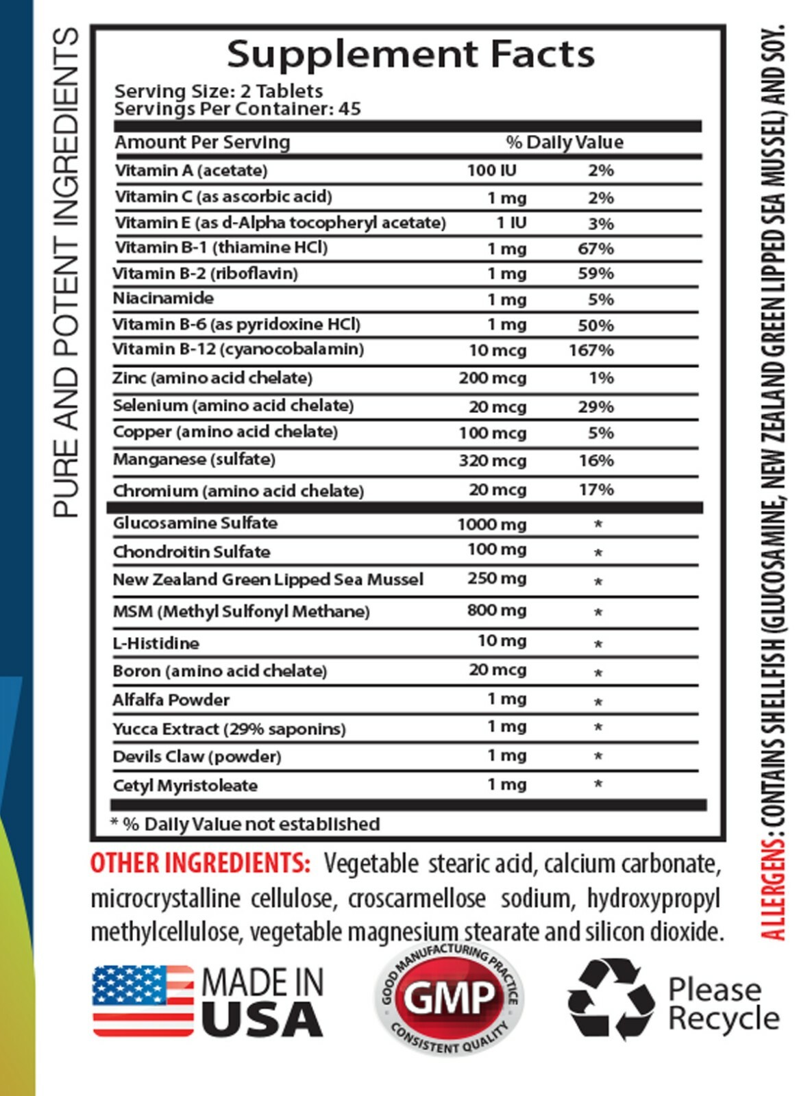 bone growth supplement – JOINT MATRIX PREMIUM COMPLEX – manganese supplement 3B