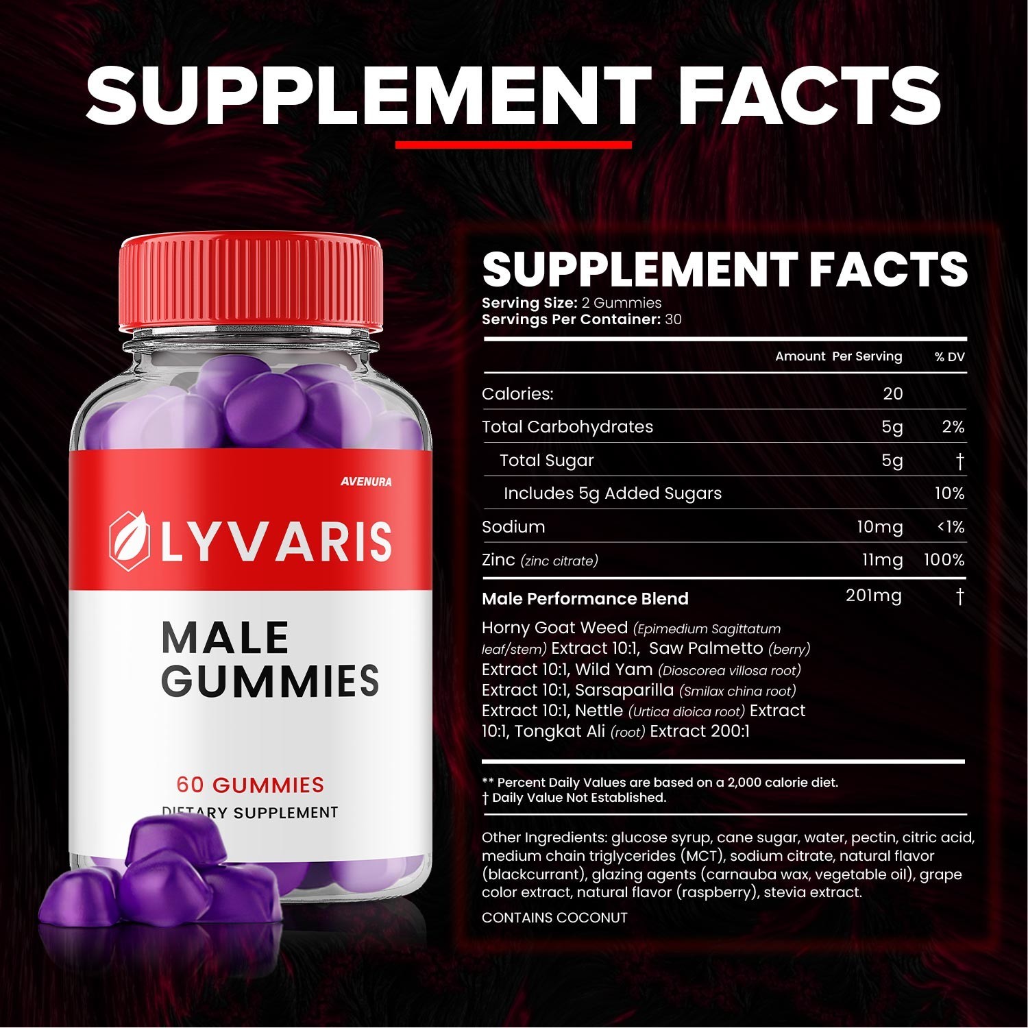 (1 Pack) Lyvaris Men Gummies – Lyvaris Gummy Advanced Formula Vitamins, Energy
